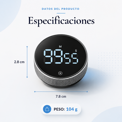 Temporizador Digital Giratorio con Pantalla LED